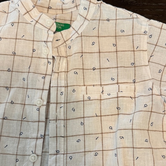 Kids Beige Checkered Shirt - Picture 4 of 5